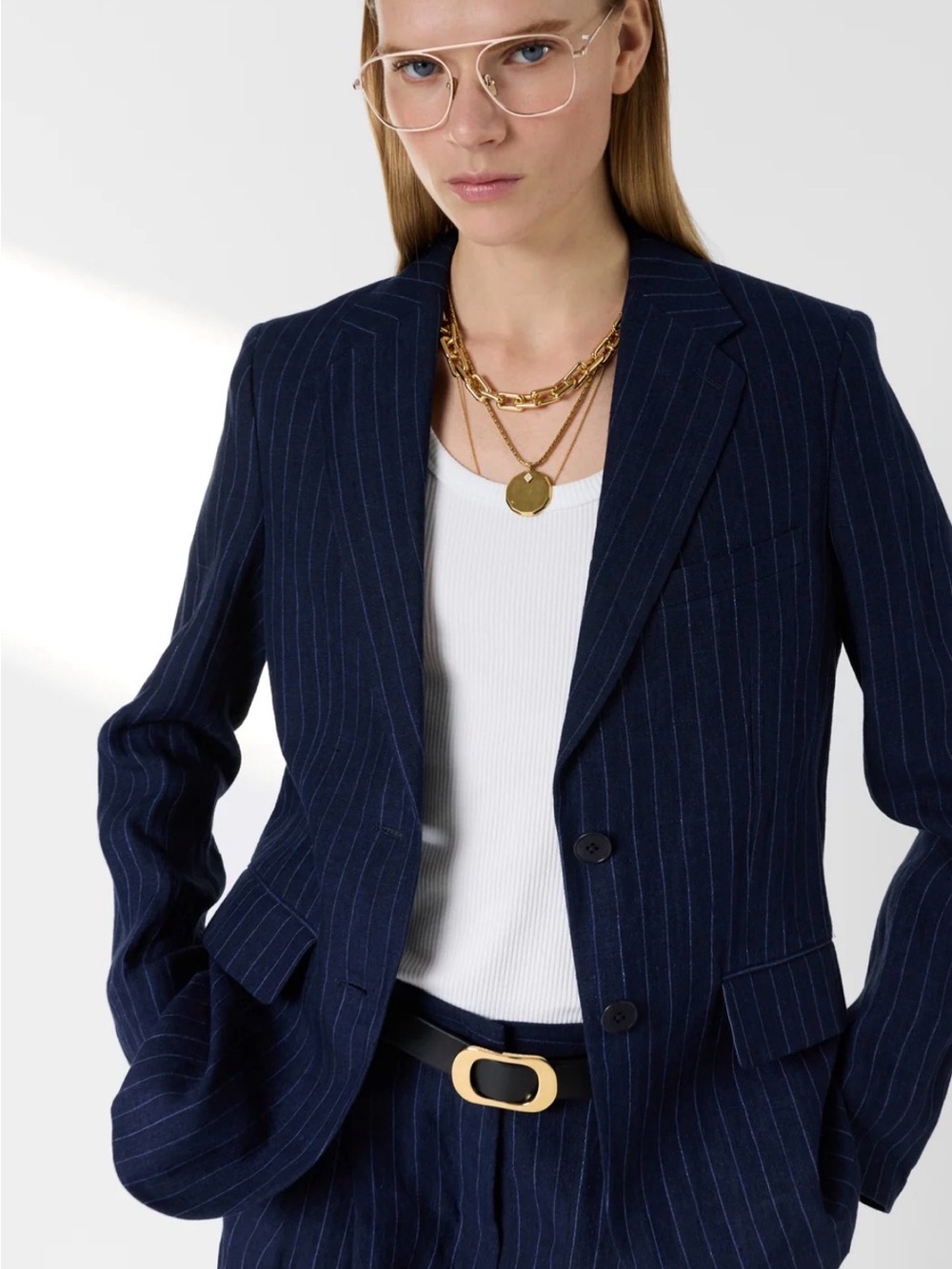 Halogen Navy Pinstripe Blazer